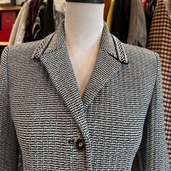 St. John Collection Tweed Pattern Black/White Size 4 Coat - Picture 2 of 9